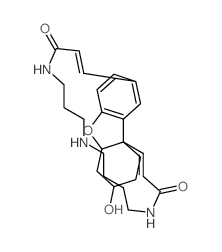 17,19-Etheno-22H-benzofuro[3a,3-n][1,5,10]triazacycloeicosine-3,14-dione,4,5,6,7,8,9,10,11,12,13,20a,21,23,24-tetradecahydro-22-hydroxy-,(1E,15E,20aR,22S,24aS)- (9CI)结构式