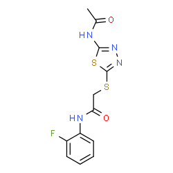 2-((5-acetamido-1,3,4-thiadiazol-2-yl)thio)-N-(2-fluorophenyl)acetamide结构式