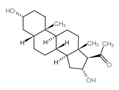 1-[(3R,5R,8R,9S,10S,13S,14S,16R,17R)-3,16-dihydroxy-10,13-dimethyl-2,3,4,5,6,7,8,9,11,12,14,15,16,17-tetradecahydro-1H-cyclopenta[a]phenanthren-17-yl]ethanone结构式