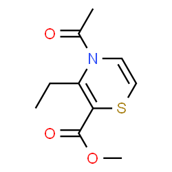 4H-1,4-Thiazine-2-carboxylicacid,4-acetyl-3-ethyl-,methylester(9CI)结构式