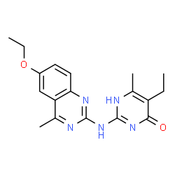 2-[(6-ethoxy-4-methylquinazolin-2-yl)amino]-5-ethyl-6-methylpyrimidin-4(1H)-one结构式