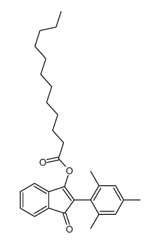 [3-oxo-2-(2,4,6-trimethylphenyl)inden-1-yl] dodecanoate结构式