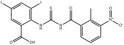 3,5-diiodo-2-[[[(2-methyl-3-nitrobenzoyl)amino]thioxomethyl]amino]-benzoic acid Structure