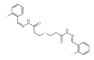 N-[(2-chlorophenyl)methylideneamino]-3-[2-[[(2-chlorophenyl)methylideneamino]carbamoyl]ethylsulfanyl]propanamide结构式