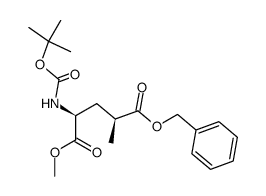 1-benzyl 5-methyl (2S,4S)-4-((tert-butoxycarbonyl)amino)-2-methylpentanedioate结构式