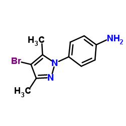 4-(4-Bromo-3,5-dimethyl-1H-pyrazol-1-yl)aniline结构式