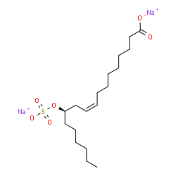 (9Z,12R)-12-[(Sodiosulfo)oxy]-9-octadecenoic acid sodium salt Structure