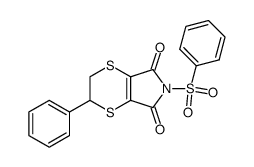 6-benzenesulfonyl-2-phenyl-2,3-dihydro-[1,4]dithiino[2,3-c]pyrrole-5,7-dione结构式