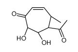 (4R,5S,6S,7R)-5-acetyl-6,7-dihydroxy-4-methylcyclohept-2-en-1-one结构式