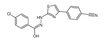 4-chloro-N'-[4-(4-cyanophenyl)-1,3-thiazol-2-yl]benzohydrazide Structure