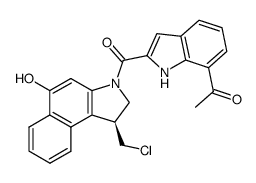 3-(7-acetylindole-2-carbonyl)-1-(S)-(chloromethyl)-5-hydroxy-1,2-dihydro-3H-benz[e]indole结构式