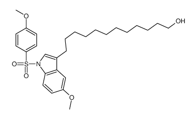 12-[5-methoxy-1-(4-methoxyphenyl)sulfonylindol-3-yl]dodecan-1-ol结构式