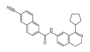 6-[N-(1-cyclopentyl-3,4-dihydro-7-isoquinolinyl)carbamyl]-2-naphthalenecarbonitrile结构式