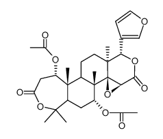 1α,7α-Diacetoxy-7-deoxo-1,2-dihydroobacunoic acid ε-lactone Structure