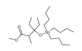 methyl 3-ethyl-2-methyl-3-((tributylstannyl)oxy)pentanoate结构式