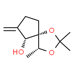 1,3-Dioxaspiro[4.4]nonan-6-ol,2,2,4-trimethyl-7-methylene-,(4R,5S,6R)-(9CI) Structure