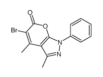 5-bromo-3,4-dimethyl-1-phenylpyrano[2,3-c]pyrazol-6-one结构式