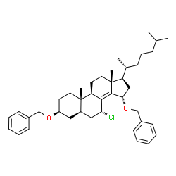 7α-Chloro-3β,15α-bis(benzyloxy)-5α-cholest-8(14)-ene structure