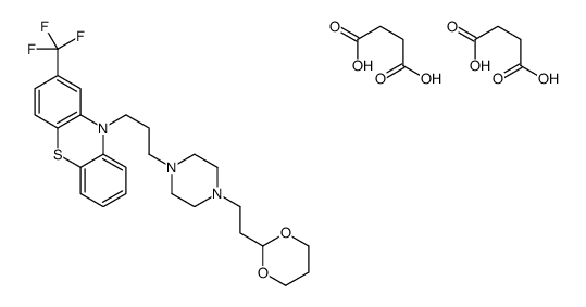 succinic acid, compound with 10-[3-[4-[2-(1,3-dioxan-2-yl)ethyl]piperazin-1-yl]propyl]-2-(trifluoromethyl)-10H-phenothiazine (2:1)结构式