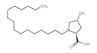 (2S,4R)-1-hexadecyl-4-hydroxypyrrolidine-2-carboxylic acid结构式