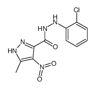 1H-Pyrazole-3-carboxylic acid, 5-methyl-4-nitro-, 2-(2-chlorophenyl)hy drazide结构式