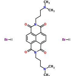 2,7-Bis(3-(dimethylamino)propyl)benzo(lmn)(3,8)phenanthroline-1,3,6,8(2H,7H)-tetrone dihydrobromide Structure