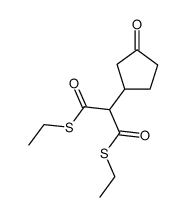 2-(3-oxo-cyclopentyl)-dithiomalonic acid di-S-ethyl ester Structure