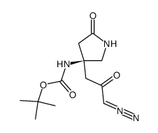 tert-butyl (S)-(3-(3-diazo-2-oxopropyl)-5-oxopyrrolidin-3-yl)carbamate Structure