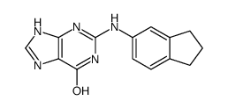 2-(2,3-dihydro-1H-inden-5-ylamino)-3,7-dihydropurin-6-one结构式