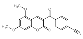 Benzonitrile,4-[(5,7-dimethoxy-2-oxo-2H-1-benzopyran-3-yl)carbonyl]-结构式