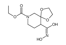 ethyl 10-[(hydroxyamino)carbonyl]-1,4-dioxa-7-azaspiro[4.5]decane-7-carboxylate structure
