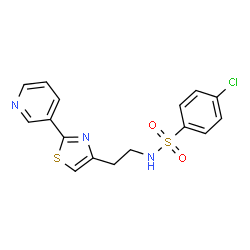 4-chloro-N-(2-(2-(pyridin-3-yl)thiazol-4-yl)ethyl)benzenesulfonamide结构式
