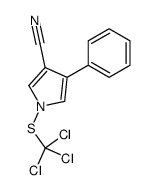 4-phenyl-1-(trichloromethylsulfanyl)pyrrole-3-carbonitrile Structure