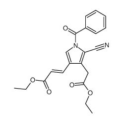 ethyl 1-benzoyl-2-cyano-4-carbethoxyvinylpyrrole-3-acetate Structure
