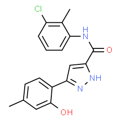 N-(3-chloro-2-methylphenyl)-5-(2-hydroxy-4-methylphenyl)-1H-pyrazole-3-carboxamide结构式