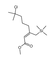 (Z)-7-Chloro-7-methyl-3-trimethylsilanylmethyl-oct-2-enoic acid methyl ester结构式