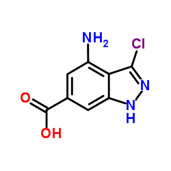 4-Amino-3-chloro-1H-indazole-6-carboxylic acid结构式