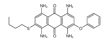 1,4,5,8-tetraamino-2-butylsulfanyl-7-phenoxyanthracene-9,10-dione结构式