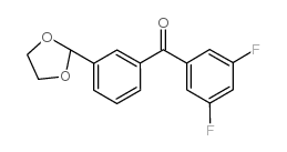 3,5-DIFLUORO-3'-(1,3-DIOXOLAN-2-YL)BENZOPHENONE Structure