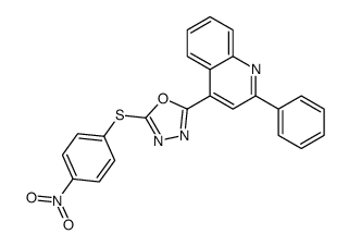 2-(4-nitrophenyl)sulfanyl-5-(2-phenylquinolin-4-yl)-1,3,4-oxadiazole结构式
