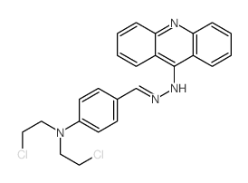 N-[[4-[bis(2-chloroethyl)amino]phenyl]methylideneamino]acridin-9-amine structure