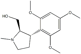 ((2R,3S)-1-methyl-3-(2,4,6-trimethoxyphenyl)pyrrolidin-2-yl)methanol结构式