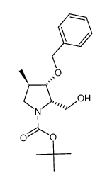 3-benzyloxy-2-hydroxymethyl-4-methyl-pyrrolidine-1-carboxylic acid tert-butyl ester结构式