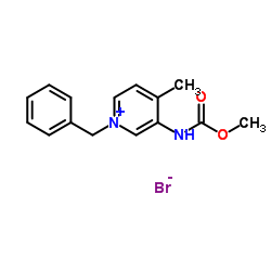 Pyridinium, 3-[(methoxycarbonyl)amino]-4-methyl-1-(phenylmethyl)-, bromide structure