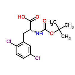 2,5-Dichloro-N-{[(2-methyl-2-propanyl)oxy]carbonyl}-D-phenylalanine Structure