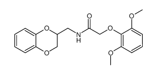 2,6-dimethoxyphenoxymethylcarboxy N-(1,4-benzodioxane-2-ylmethyl) amide结构式