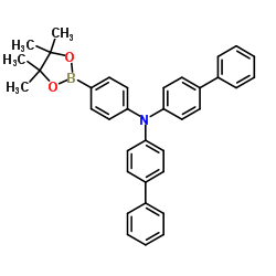 N,N-二(4-联苯基)-4-(4,4,5,5-四甲基-1,3,2-二氧硼戊环-2-基)苯胺结构式