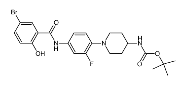 {1-[4-(5-bromo-2-hydroxybenzoylamino)-2-fluorophenyl]piperidin-4-yl}carbamic acid tert-butyl ester Structure