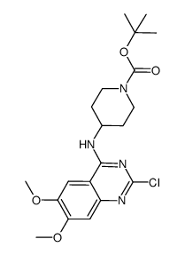 4-(2-chloro-6,7-dimethoxy-quinazolin-4-ylamino)-piperidine-1-carboxylic acid tert-butyl ester结构式