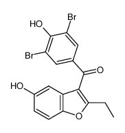 (3,5-dibromo-4-hydroxyphenyl)(2-ethyl-5-hydroxybenzofuran-3-yl)methanone结构式